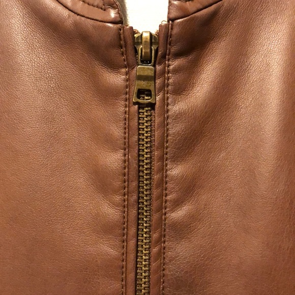 Camel Faux Leather Jacket - Picture 4 of 7